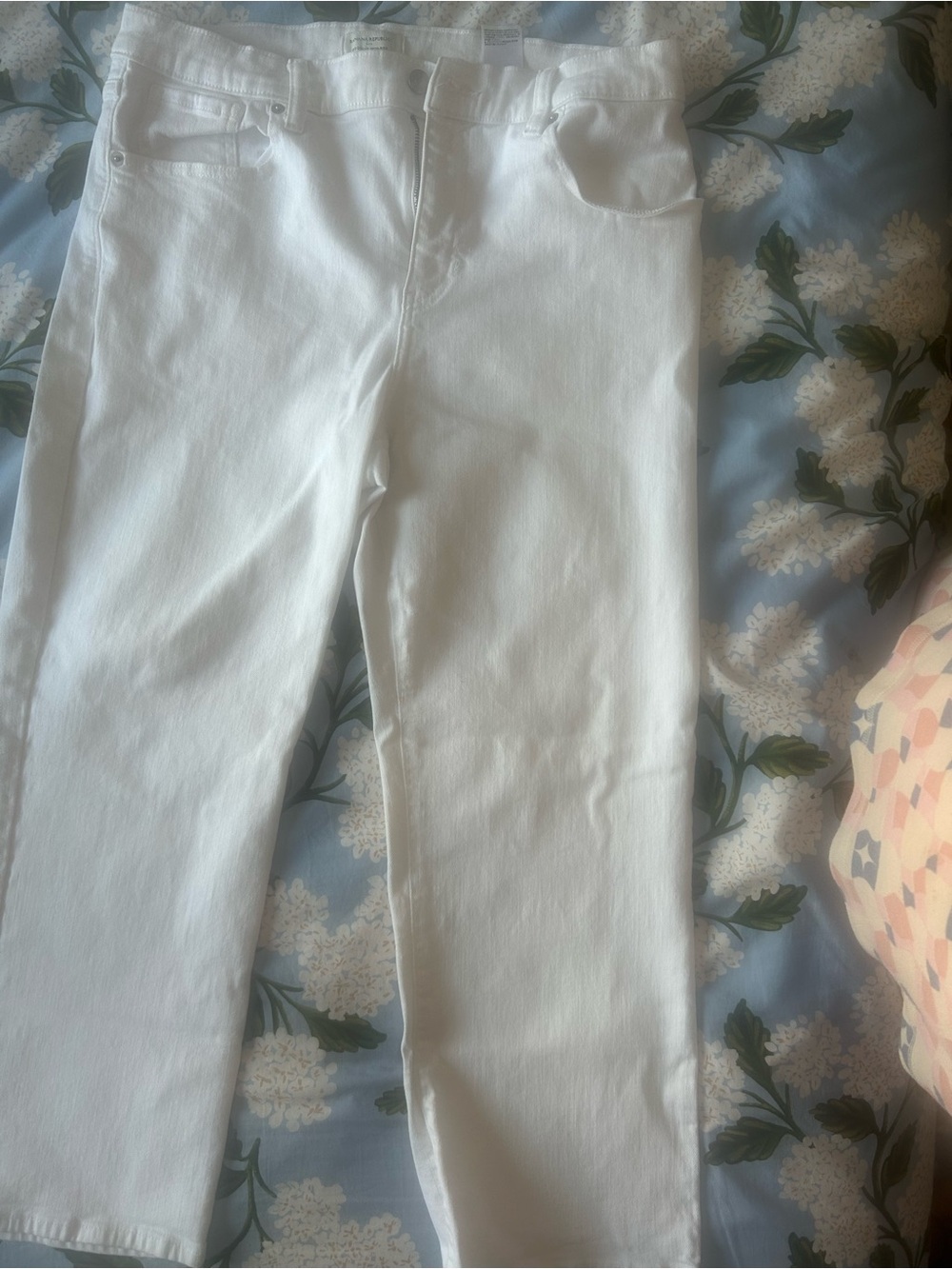 Banana Republic White Straight-Leg Jeans